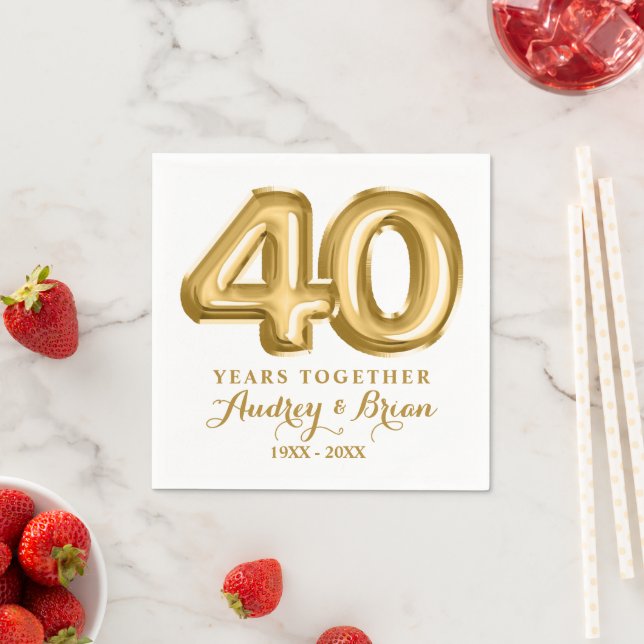 40th Anniversary Personalized Napkin (Insitu)