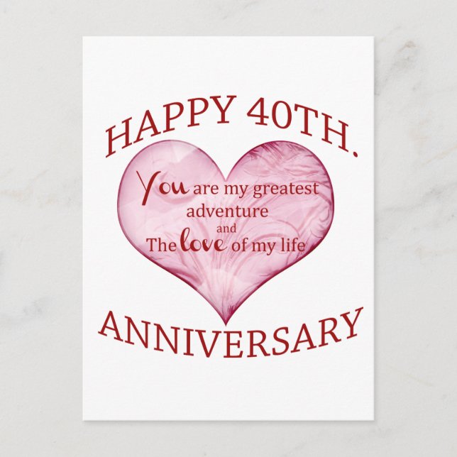 40th. Anniversary Postcard (Front)