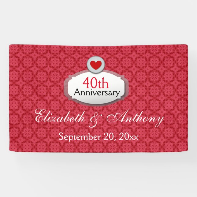 40th Anniversary Red Pattern A01 Banner (Horizontal)