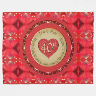 40th Anniversary Ruby Fleece Blanket