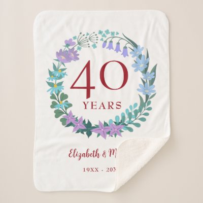 40th Anniversary Ruby Floral Bluebell Wreath