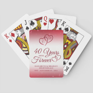 40th Anniversary Ruby Heart 40 YEARS INTO FOREVER  Playing Cards