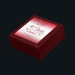 40th Anniversary Ruby Hearts 40 YEARS INTO FOREVER Gift Box<br><div class="desc">Celebrate a 40th wedding anniversary with these ruby red and white editable personalized gift box featuring an elegant calligraphy script typography design of 40 YEARS INTO FOREVER accented with interlocking linked hearts and confetti against a faux brushed metallic ruby background and personalized with the couple's names and dates. The design...</div>