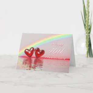 40th Anniversary Ruby Hearts Card