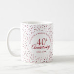 40th Anniversary Ruby Hearts Coffee Mug<br><div class="desc">Designed to coordinate with our 40th Anniversary Ruby Hearts collection. Featuring delicate ruby hearts. Personalise with your special forty years ruby anniversary information in chic ruby lettering. Designed by Thisisnotme©</div>