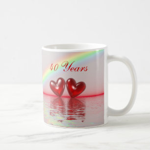 40th Anniversary Ruby Hearts Coffee Mug