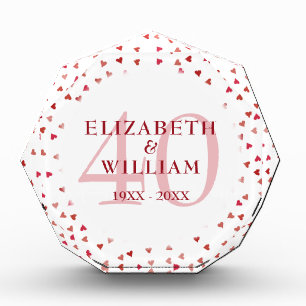 40th Anniversary Ruby Hearts Photo Block