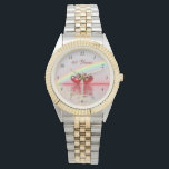 40th Anniversary Ruby Hearts Watch<br><div class="desc">Watch with my original computer artwork of two ruby coloured hearts floating on the water under a rainbow with changeable text that says "40 Years".</div>