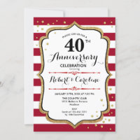 40th Anniversary - Ruby Red Gold White