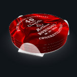 40th Anniversary Ruby Wedding Gift Personalized Coaster Set<br><div class="desc">Typography editable script text  with personal names wedding anniversary date,  in ruby red and white tones; an elegant and stylish keepsake gift in celebration of a fortieth ruby wedding anniversary.</div>