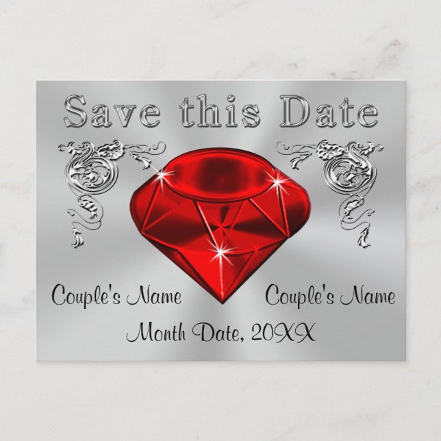 40th Anniversary Save the Date Cards PERSONALIZED (Front)