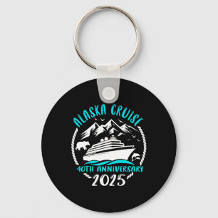 40th Anniversary Wedding Alaska Cruise 2025 Couple Keychain