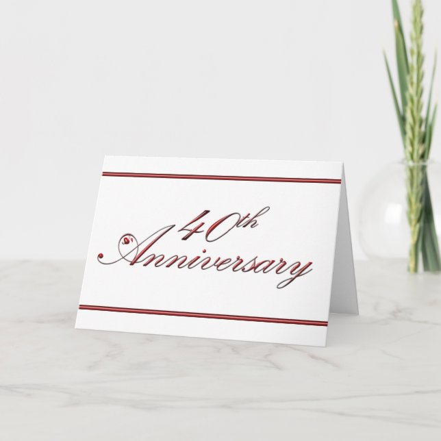 40th Anniversary (wedding anniversary) Card (Front)