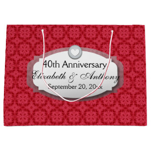 40th Anniversary Wedding Anniversary Ruby Red Z06 Large Gift Bag
