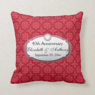 40th Anniversary Wedding Anniversary Ruby Red Z06 Throw Pillow