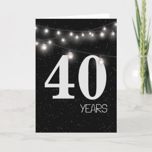40th Anniversary with Lights and Stars Card