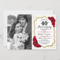 40th Anniversary with Photo - Ruby Red Gold