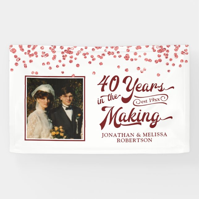 40th Anniversary YEARS IN THE MAKING Ruby Photo Banner (Horizontal)