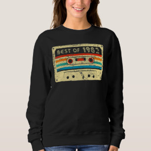 40th Bday Best Of 1982 Retro Cassette Tape Vintag Sweatshirt