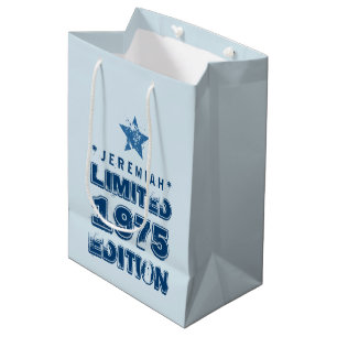 40th Birthday 1975 Limited Edition Custom E51 BLUE Medium Gift Bag