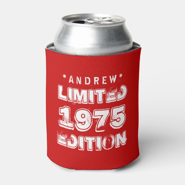 40th Birthday 1975 or ANY YEAR E28 RED Can Cooler (Can Front)