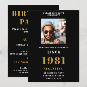40th Birthday 1981 Black Gold Photo Template