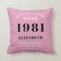 40th Birthday 1981 Pink Black Girly Personalized