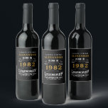 40th Birthday 1982 Add Name Vintage Black Gold Wine Label<br><div class="desc">A personalized classic wine bottle label design for that birthday celebration. More gifts and party supplies available with the "Legendary" design in the store.</div>