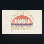 40th Birthday 1983 Aged To Perfection Banner<br><div class="desc">A cool retro sunset on a unique birthday gift idea for men and women celebrating a milestone age.</div>