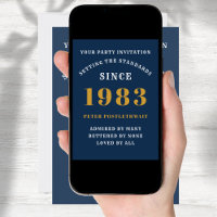 40th Birthday 1983 Blue Gold Personalized For Him