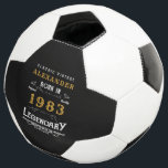 40th Birthday 1983 Monogram Name Legendary Soccer Ball<br><div class="desc">Birthday Vintage design "Original Quality Legendary Inspiration" soccer ball. Add the name and year as desired in the template fields creating a unique birthday celebration item. Team this up with the matching gifts,  party accessories,  and clothing available in our store www.zazzle.com/store/thecelebrationstore</div>