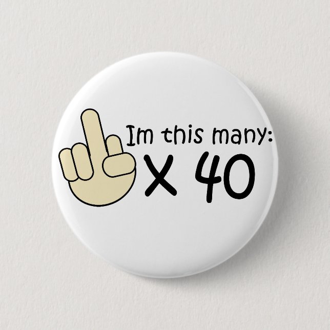40th Birthday 2 Inch Round Button (Front)