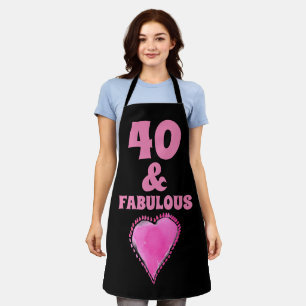40th birthday 40 and fabulous kitchen Apron
