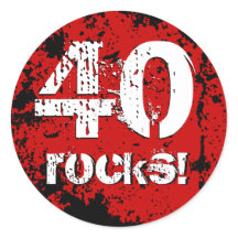 40th Birthday 40 Rocks! Grunge Red and Black A01B