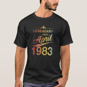 40th Birthday 40 Year Old Born in April 1983 Vinta T-Shirt