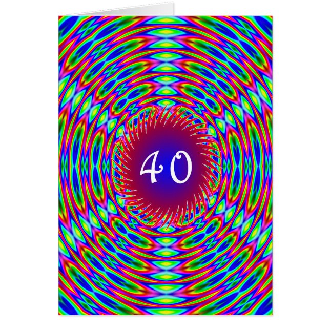 40th Birthday Abstract Trippy Swirls (Front)
