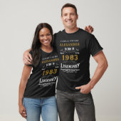 40th Birthday Add Your Name Born 1983 Legendary T-Shirt (Unisex)