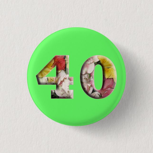 40th Birthday Anniversary 40 Years Milestone Pin (Front)