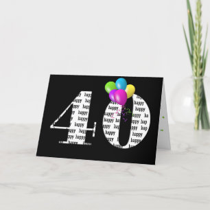 40th birthday balloon bouquet card