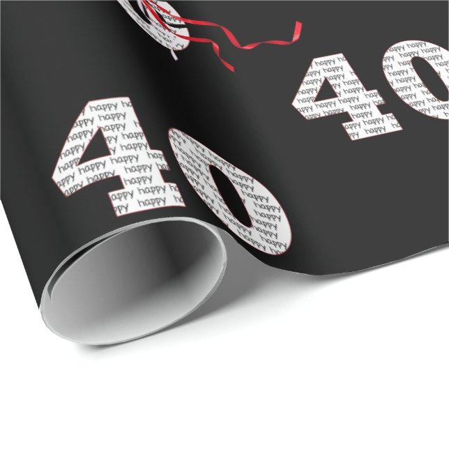 40th Birthday Balloon Bouquet Wrapping Paper (Roll Corner)