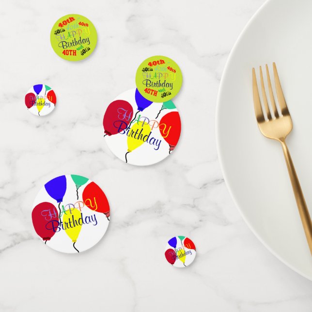 40th Birthday Balloons Personalized Confetti (Group)