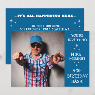 40th Birthday Bash - Birthday Party Invitation