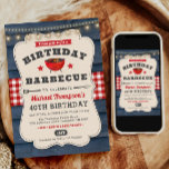 40th Birthday BBQ Summer Barbecue Party Invitation<br><div class="desc">Introducing our charming Birthday Barbecue Invitation! Crafted with rustic wood elements, this invitation exudes a cozy, rustic country vibe perfect for celebrating under the open summer sky. The classic combination of red, white, and blue adds a touch of Americana flair, setting the stage for a festive gathering. Whether it's a...</div>