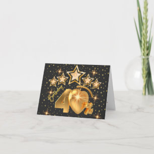 40th birthday black and gold elegant birthday card