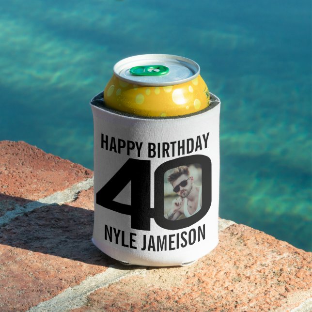 40th birthday black and white two photos Cooler (In Situ Pool)