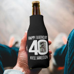 40th birthday black and white two photos Cooler<br><div class="desc">40th birthday black and white photo party bottle cooler. Great to add a personal touch to a surprise fortieth birthday party. Customize with your birthday boys or girls photo in the 0 of 40 and personalize with your choice of name. Designed by Sarah Trett for www.mylittleeden.com</div>