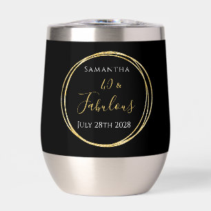 40th Birthday Black Gold Personalized Party Favour