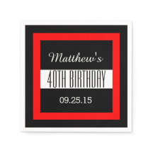 40th Birthday Black with Red Frame Custom V01C3