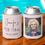 40th Birthday Blush Pink Instagram Photo Can Cooler<br><div class="desc">Celebrate 40 fabulous years with this 40th Birthday Blush Pink Instagram Photo Can Cooler! Featuring a soft blush pink design, this customizable can cooler allows you to showcase your favourite Instagram-style photo, adding a personal and elegant touch to your milestone celebration. Perfect for keeping drinks cold while doubling as a...</div>