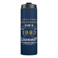 40th Birthday Born 1983 Legend Blue Gold Add Name